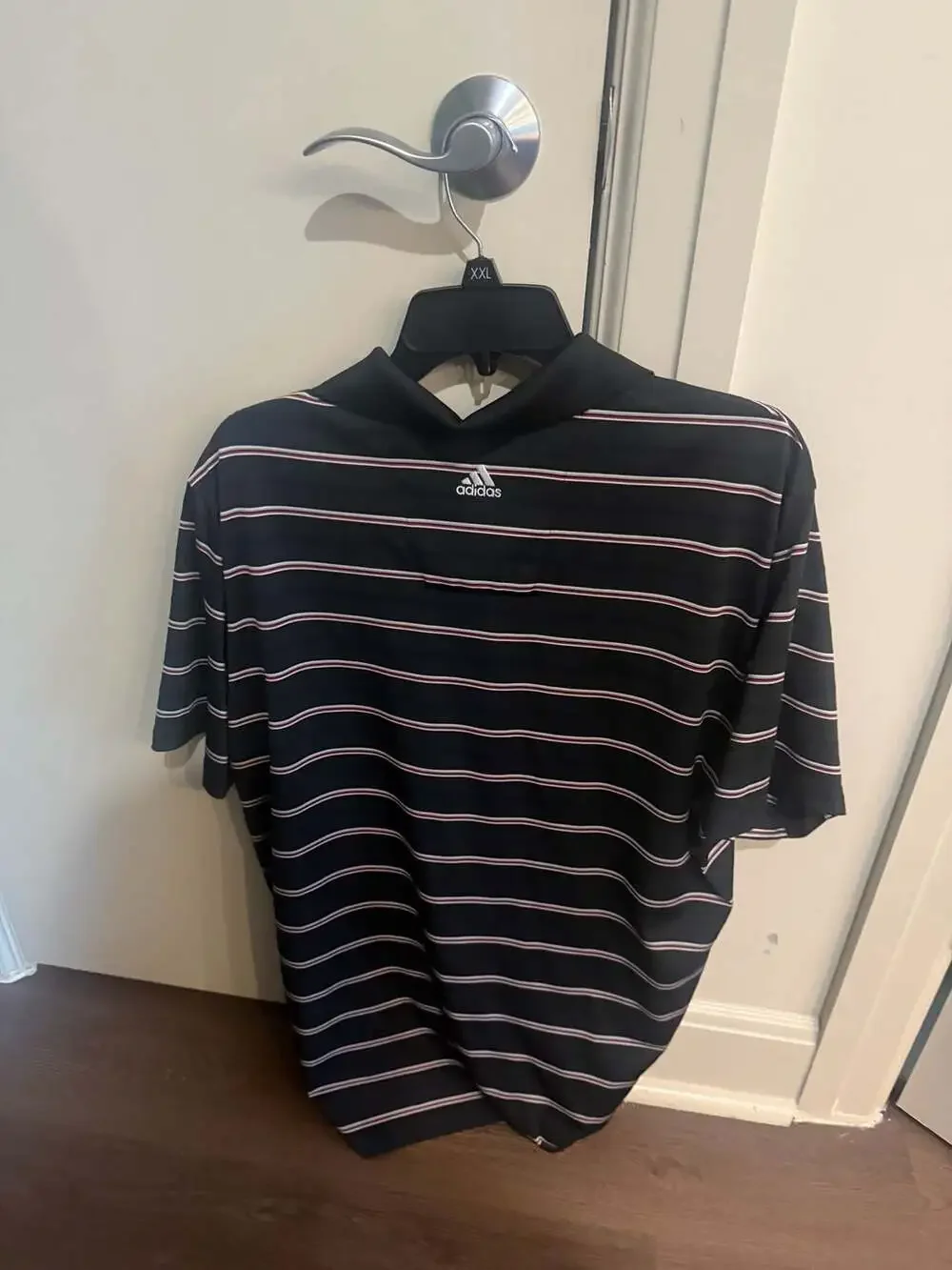 Adidas Clima Golf Polo Shirt Black‎ Striped Size L